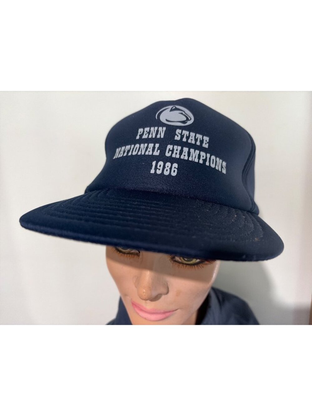 Vintage Penn State National Champions 1986 Snapback Hat Navy Blue Adjustable